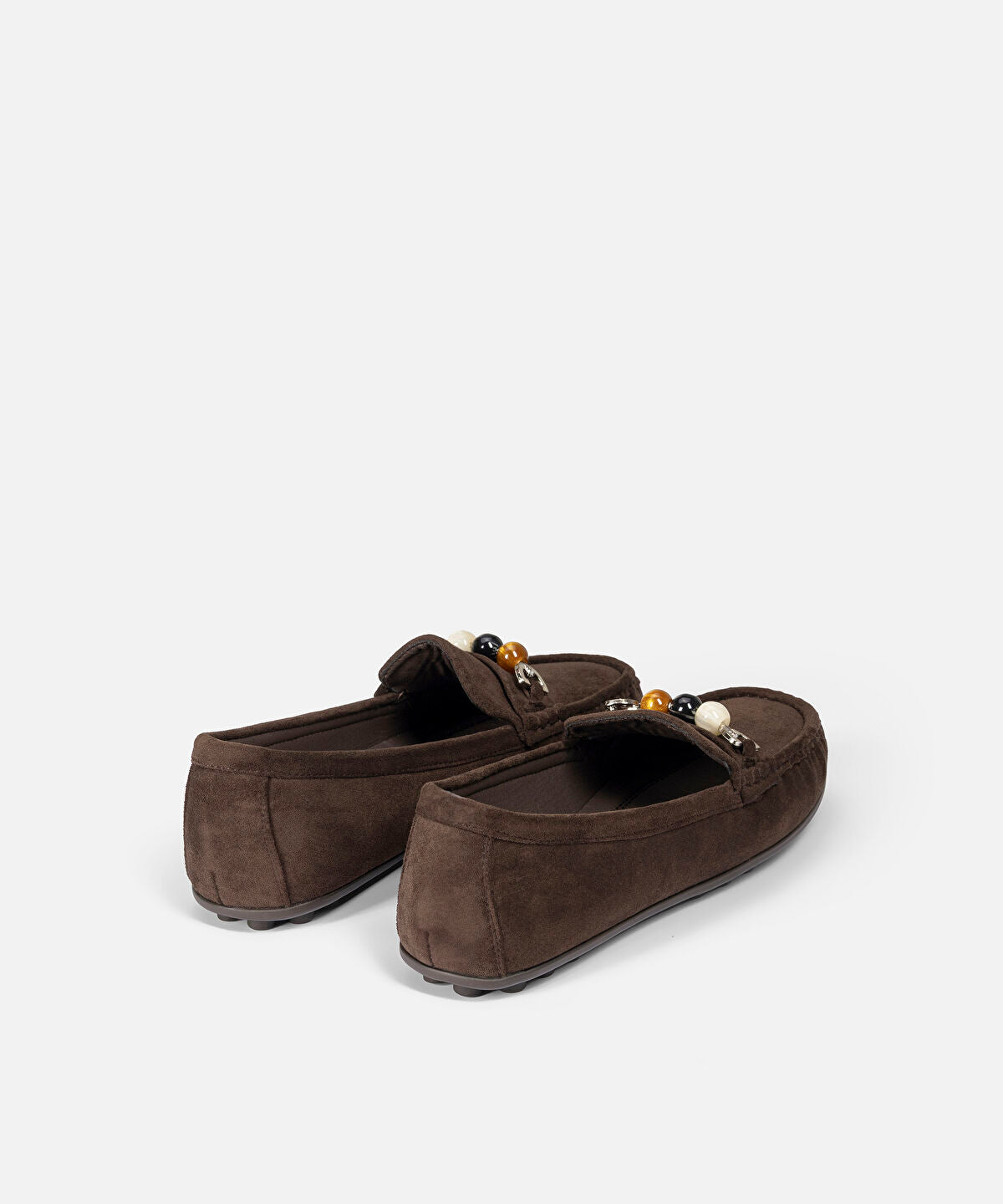 Zoomed Bead Embellished Loafers