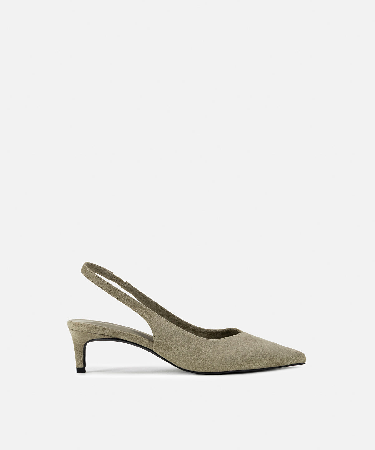 Zoomed Suede-Effect Slingback Heels