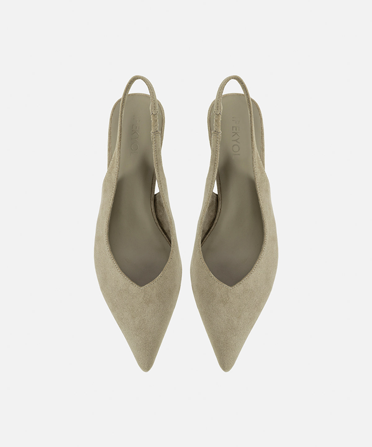 Zoomed Suede-Effect Slingback Heels