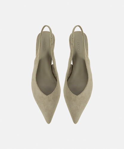 Suede-Effect Slingback Heels