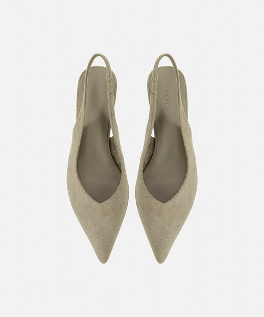 Suede-Effect Slingback Heels