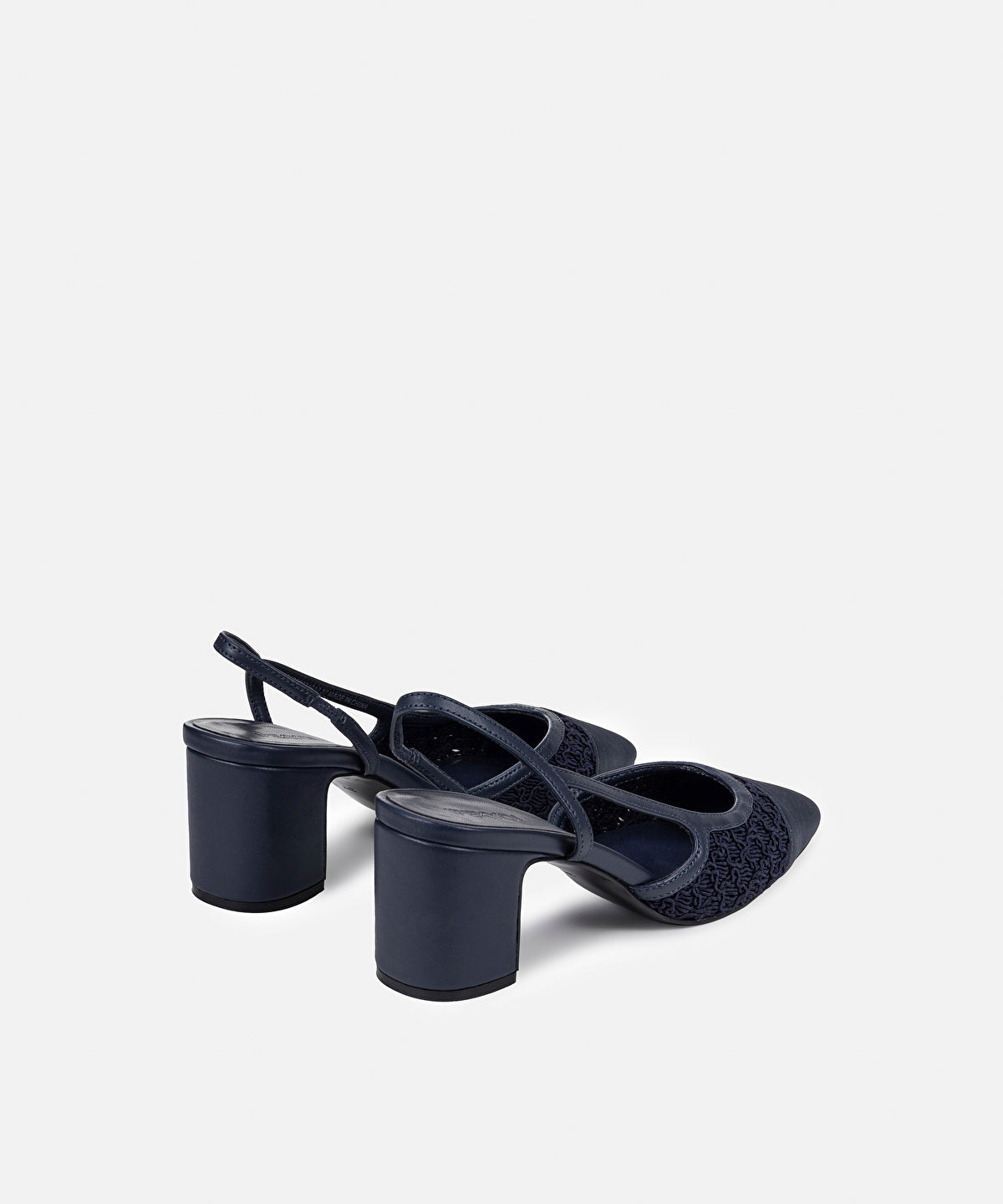 Zoomed Contrast-Textured Slingback Heels