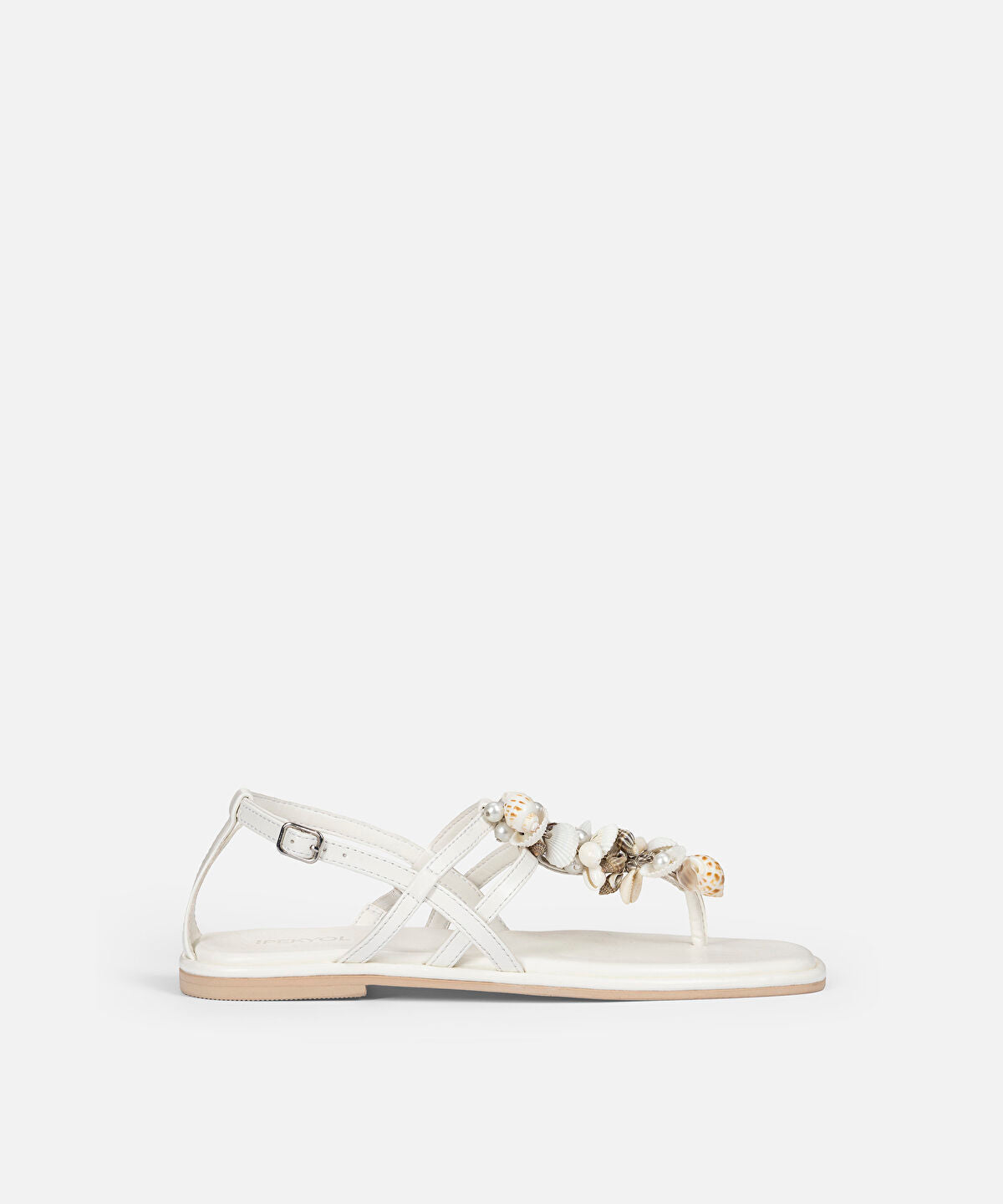 Zoomed Seashell Embellished Sandals