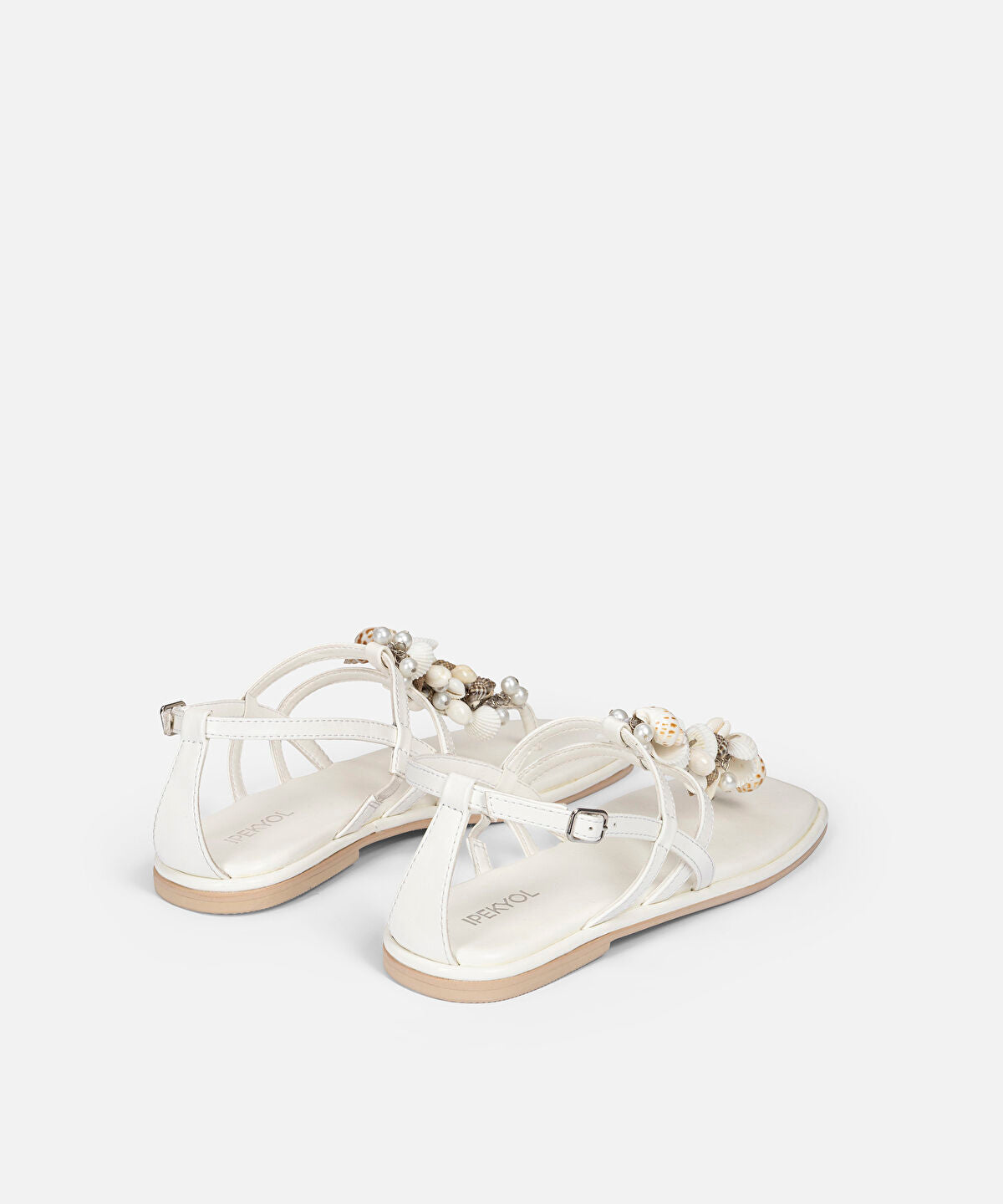 Zoomed Seashell Embellished Sandals