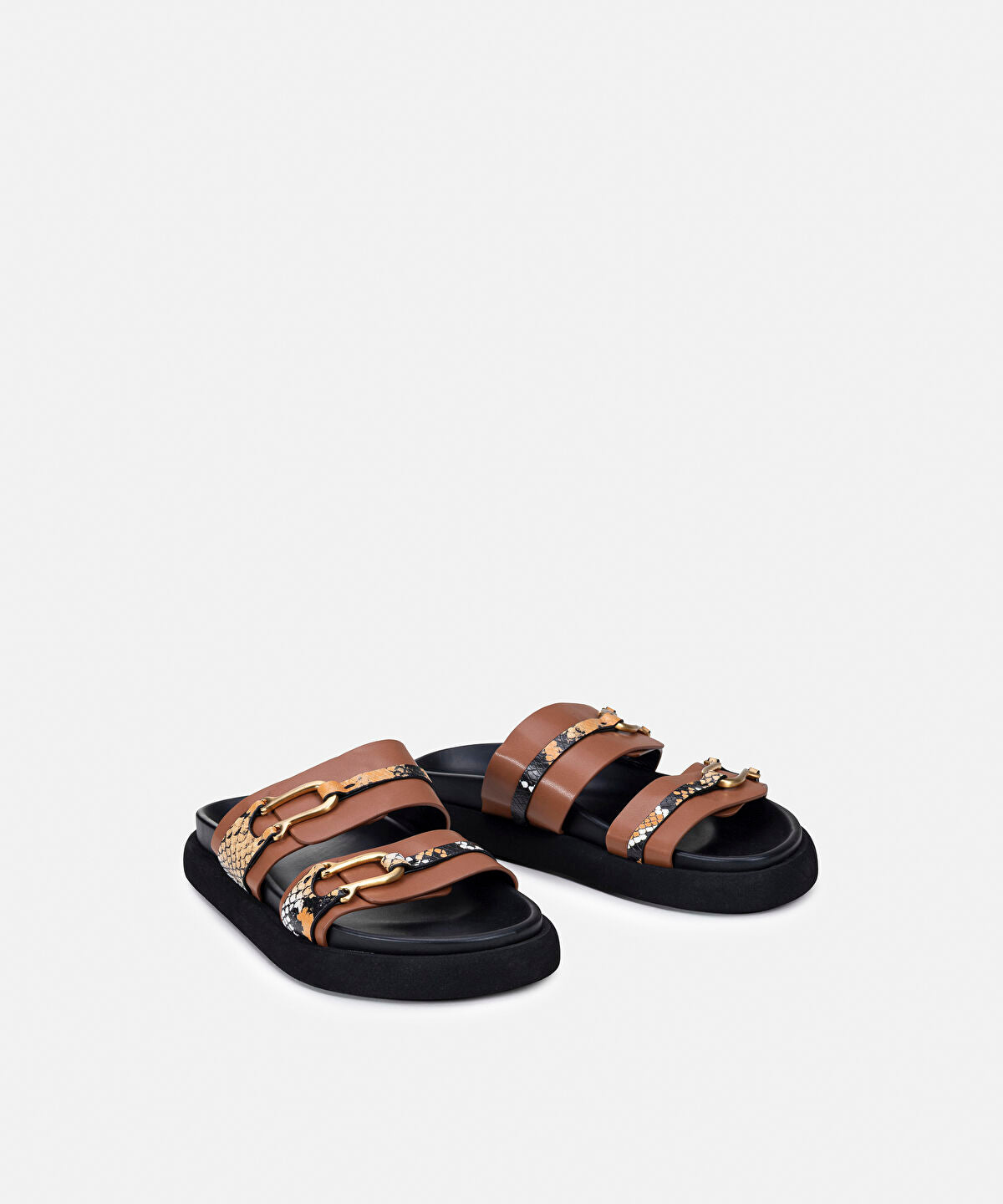 Double-Strap Embellished Slippers