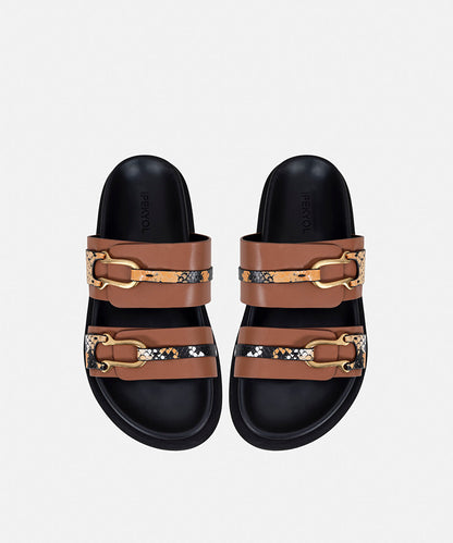 Double-Strap Embellished Slippers