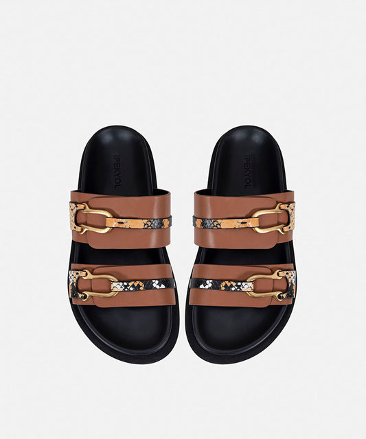 Double-Strap Embellished Slippers