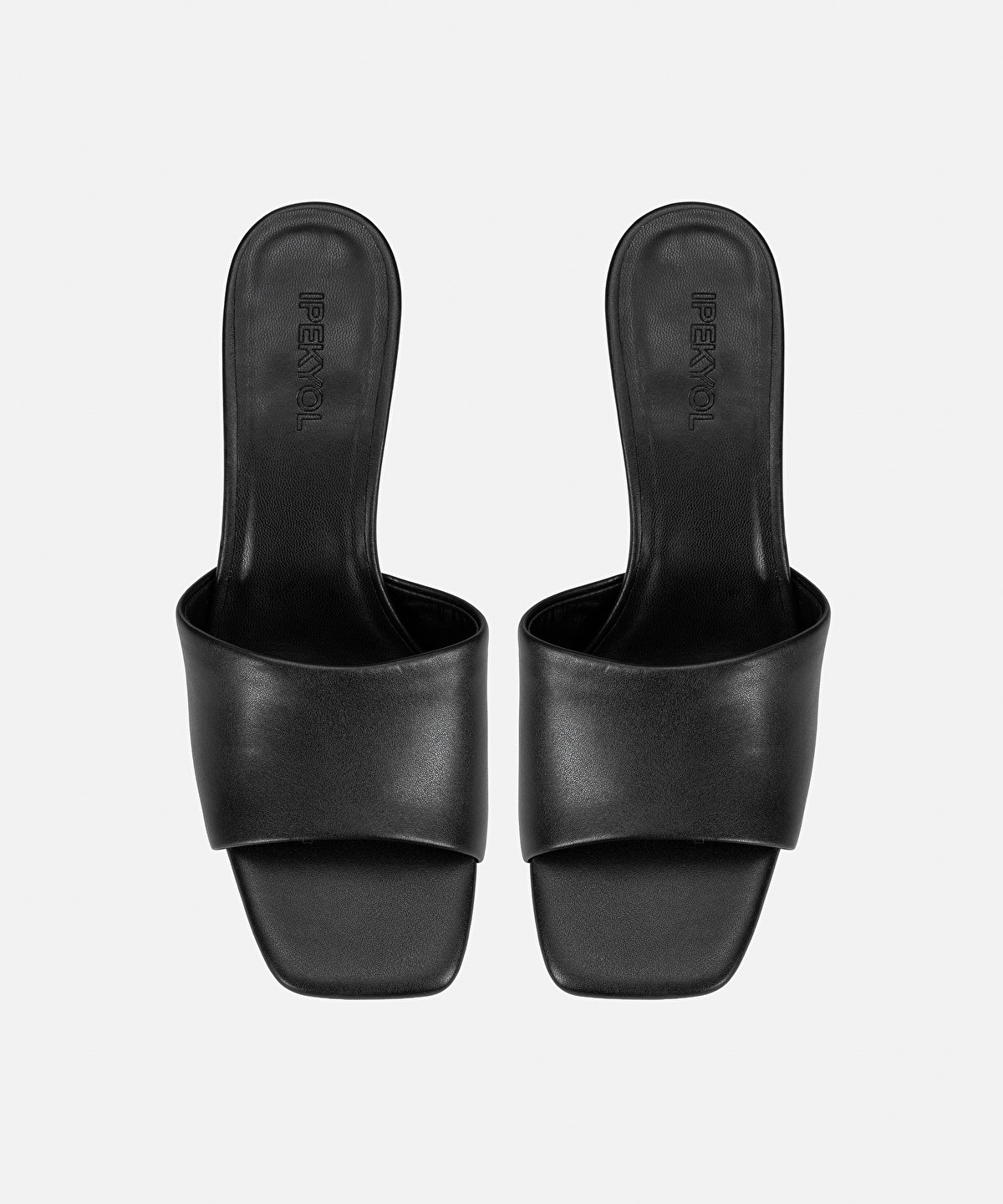 Zoomed Leather-Effect Mules with Contrasting Heels