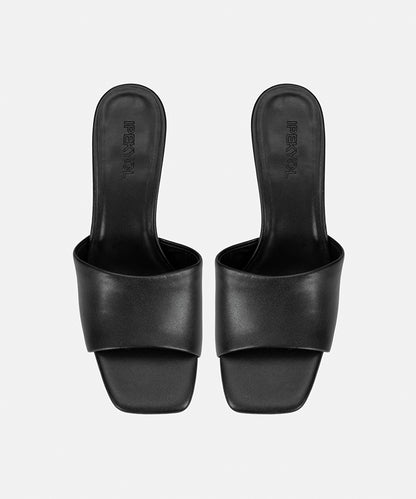 Leather-Effect Mules with Contrasting Heels