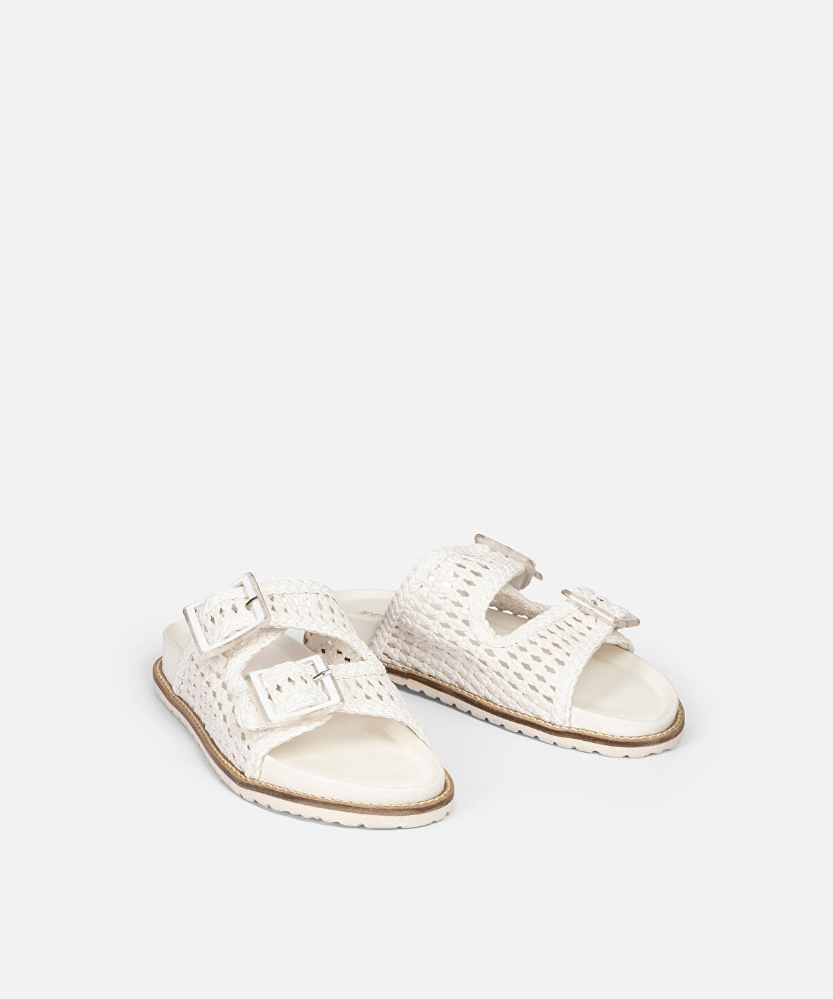 Zoomed Woven Double Strap Slides