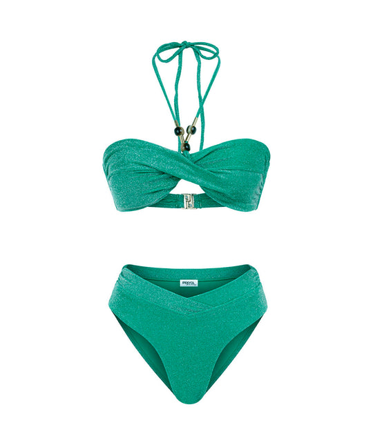 Embellished Lurex Bikini Set