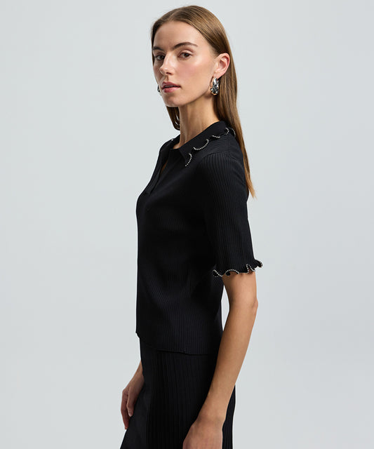 Embellished Knit Top