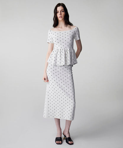 Polka-Dot Knit Top