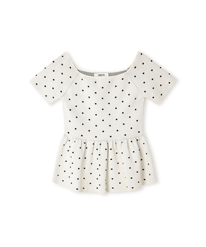 Polka-Dot Knit Top