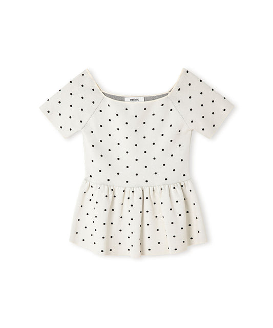 Polka-Dot Knit Top