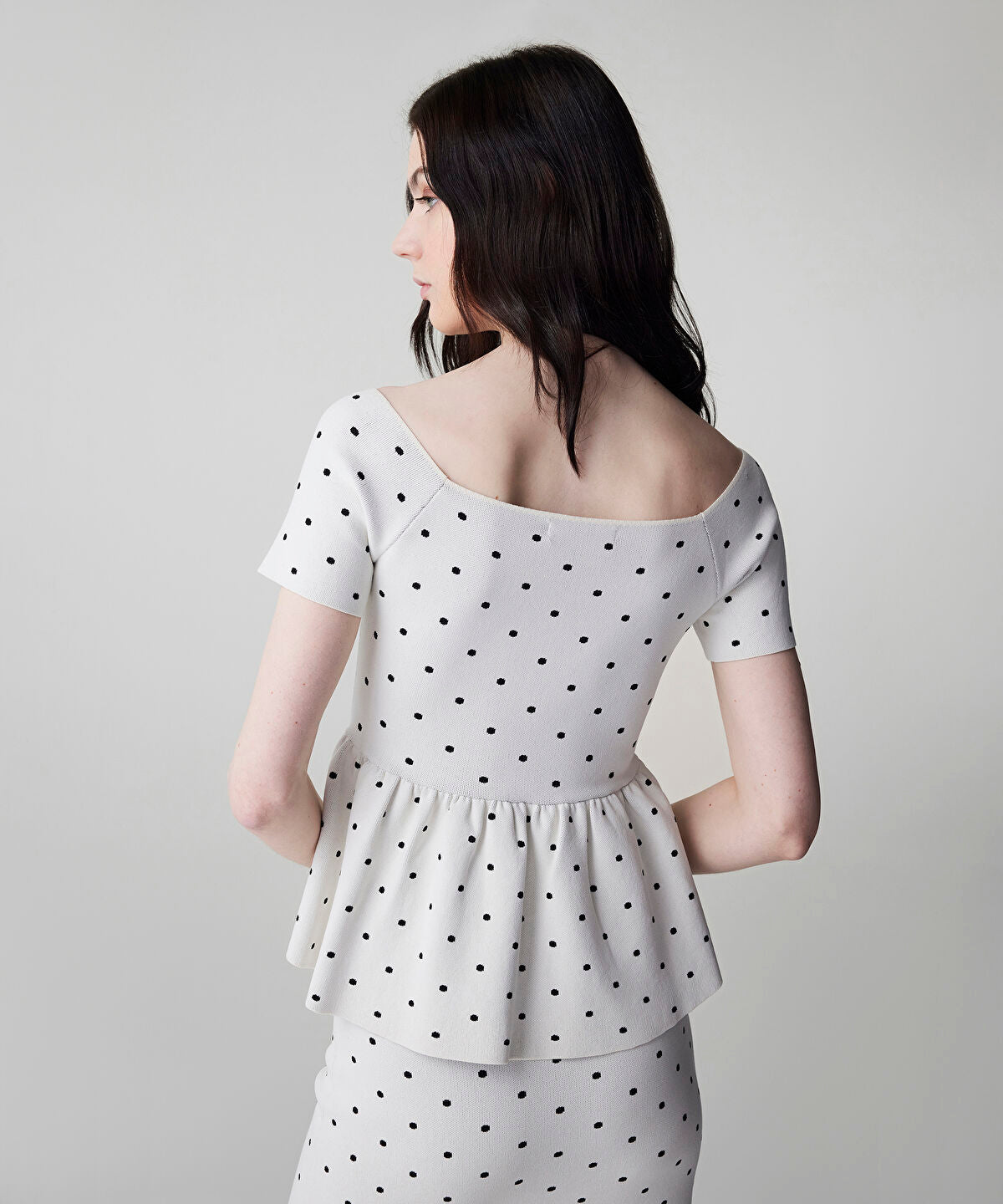 Polka-Dot Knit Top