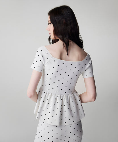 Polka-Dot Knit Top