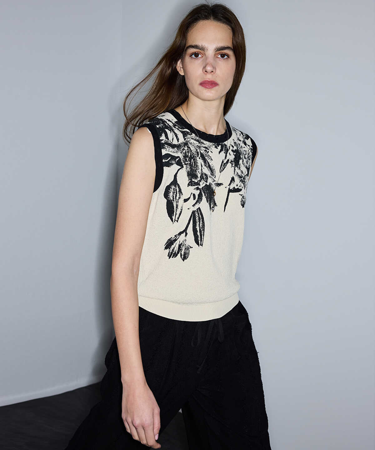 Floral Print Knit Top