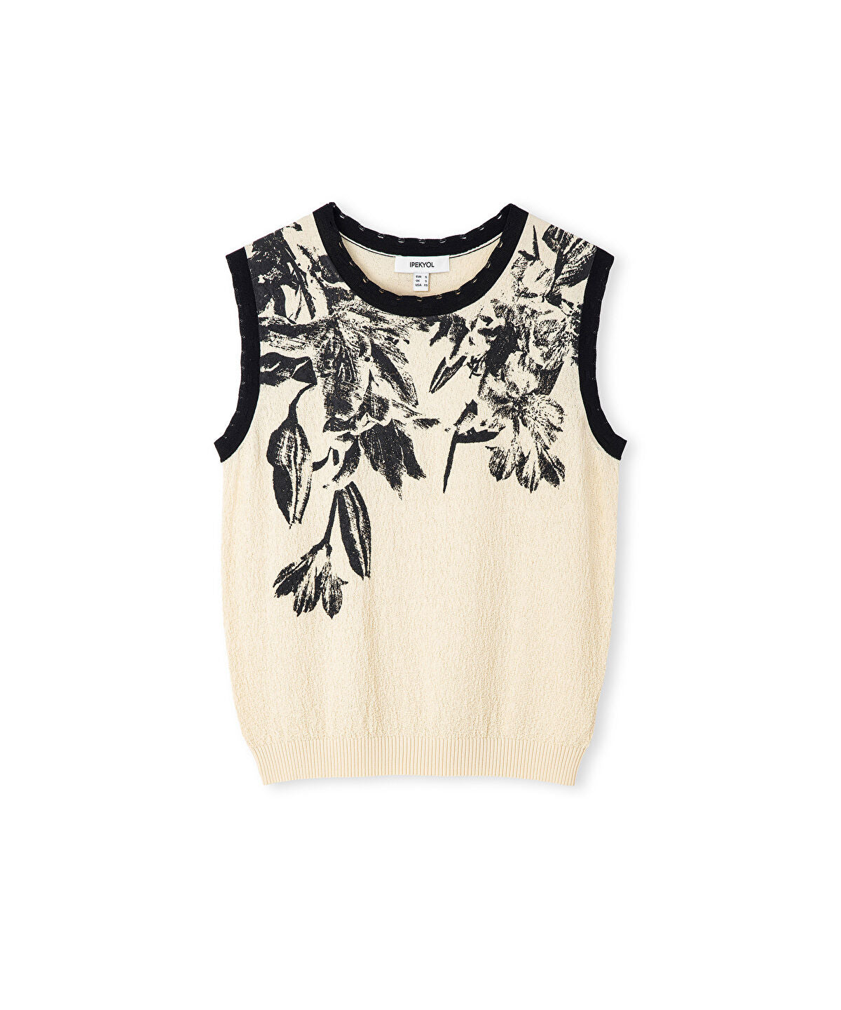 Zoomed Floral Print Knit Top