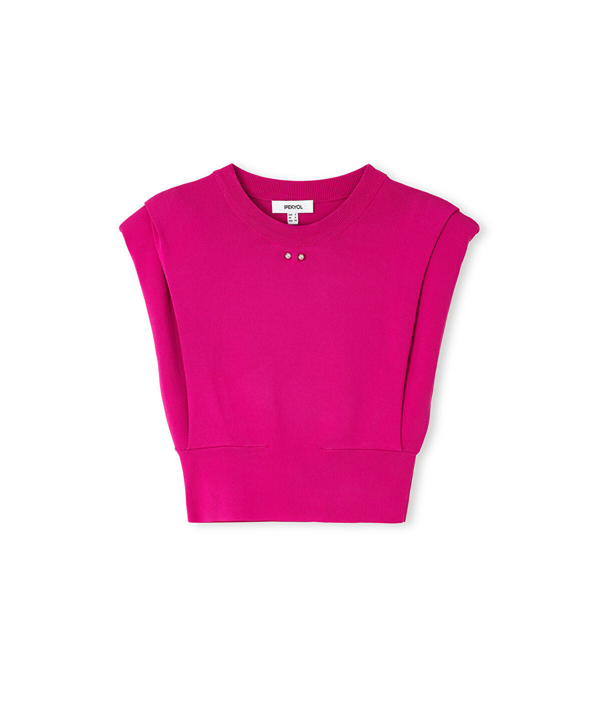 Zoomed Knit Top with Shoulder Pads