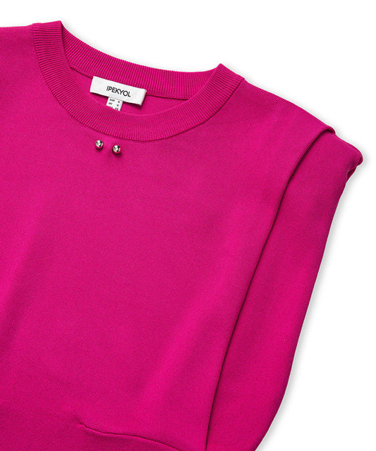 Knit Top with Shoulder Pads
