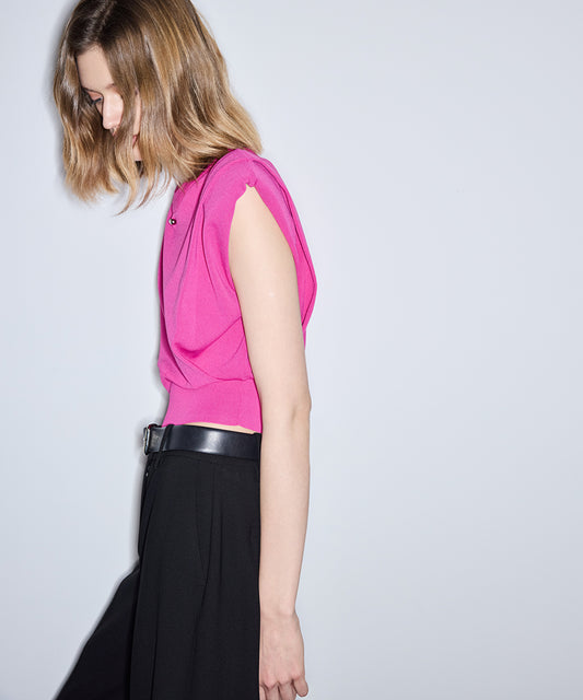 Knit Top with Shoulder Pads