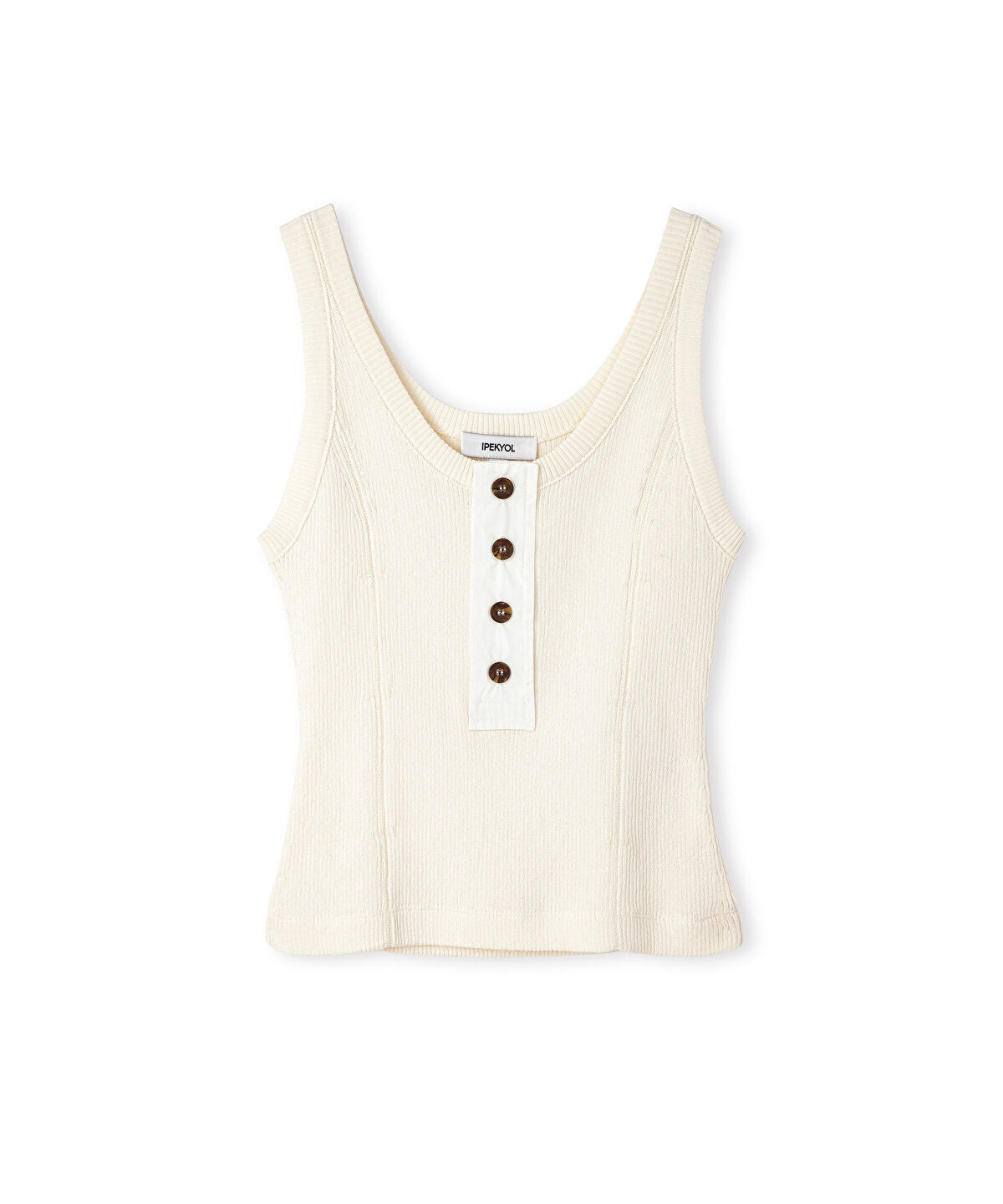 Zoomed Buttoned Knit Tank Top