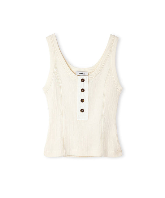 Buttoned Knit Tank Top
