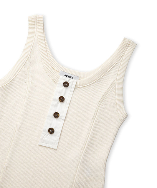 Buttoned Knit Tank Top
