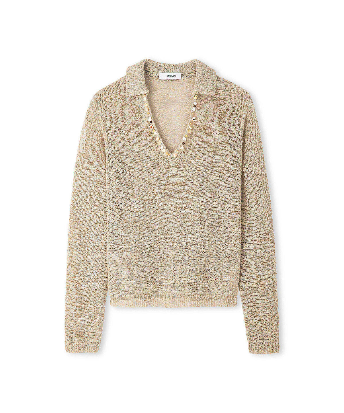 Zoomed Embellished Knit Top