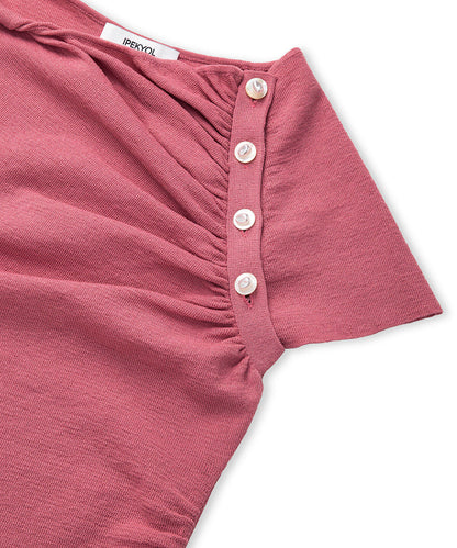 Gathered Asymmetric Knit Top