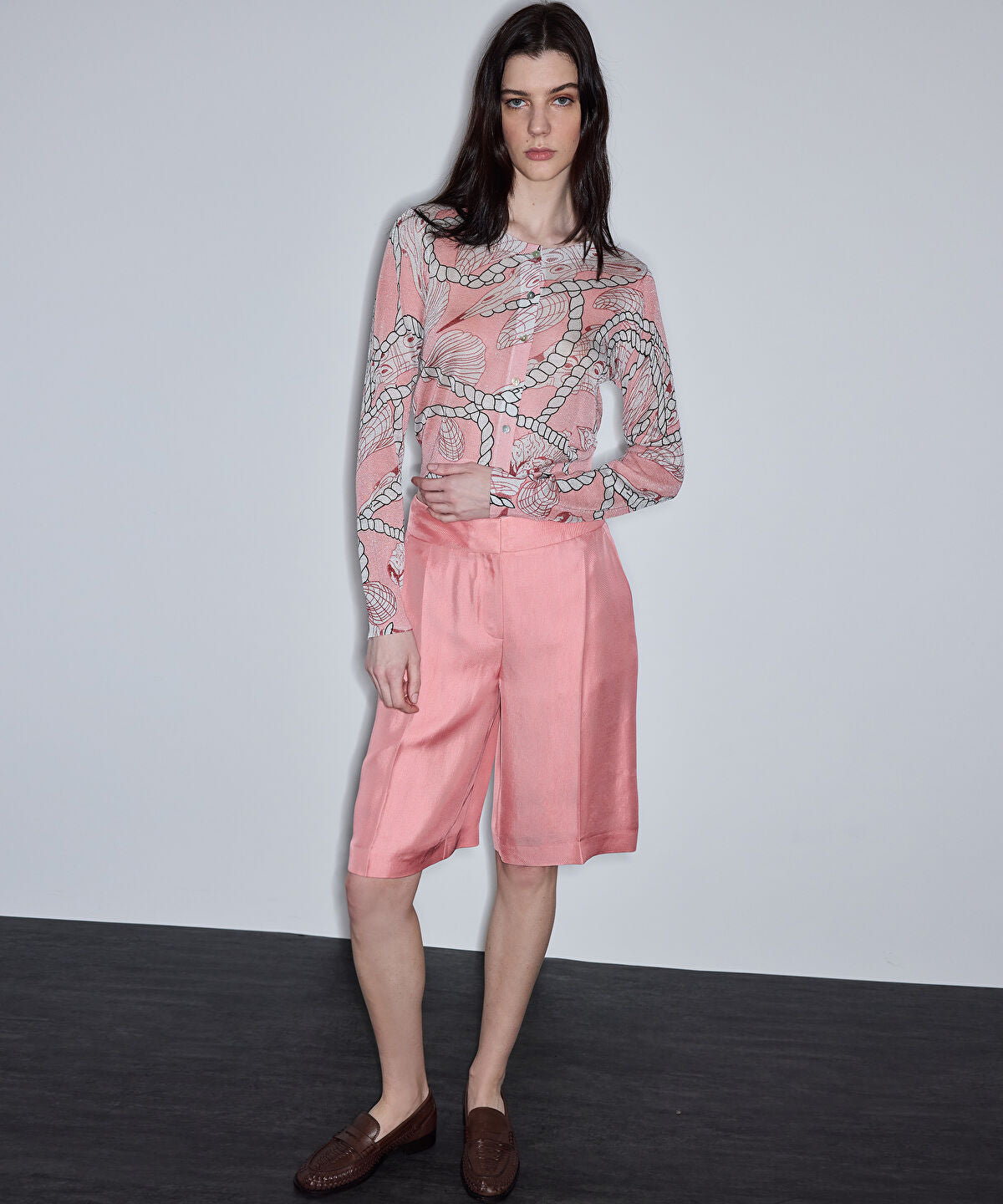 Zoomed Printed Knit Cardigan