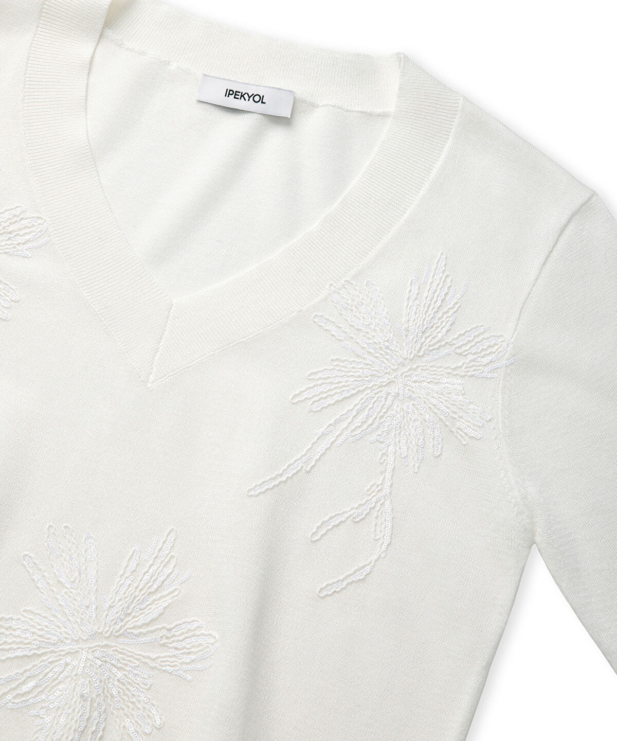 Zoomed Embroidered Sequinned Knit Top