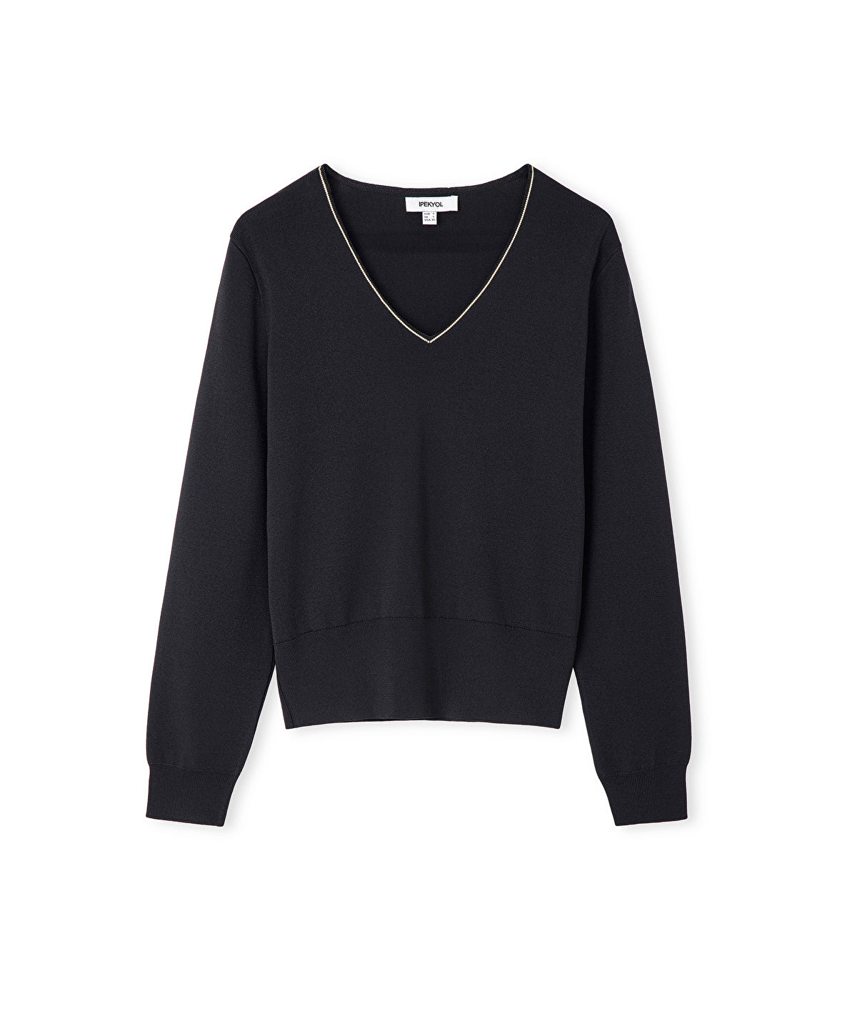 Zoomed Knit Top with Rhinstone Embellishments