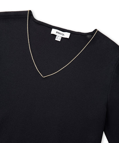 Knit Top with Rhinstone Embellishments