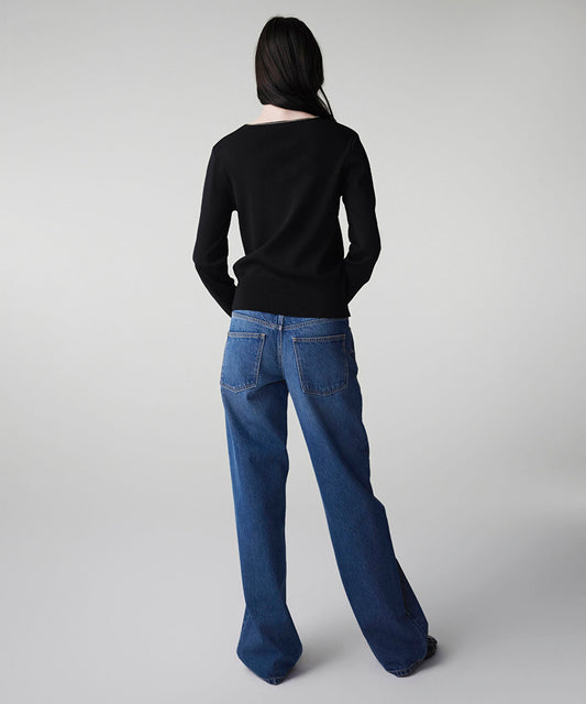 Knit Top with Rhinstone Embellishments