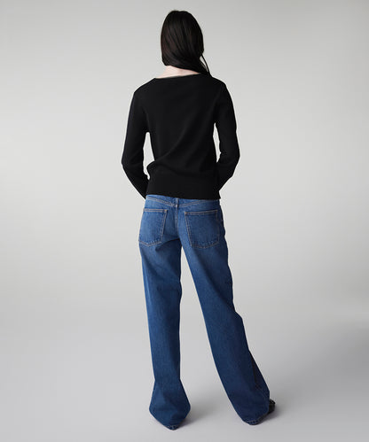 Knit Top with Rhinstone Embellishments