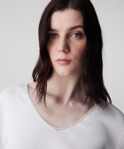 Knit Top with Rhinstone Embellishments