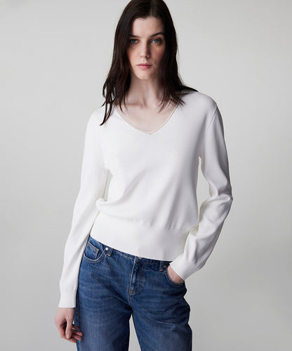 Knit Top with Rhinstone Embellishments