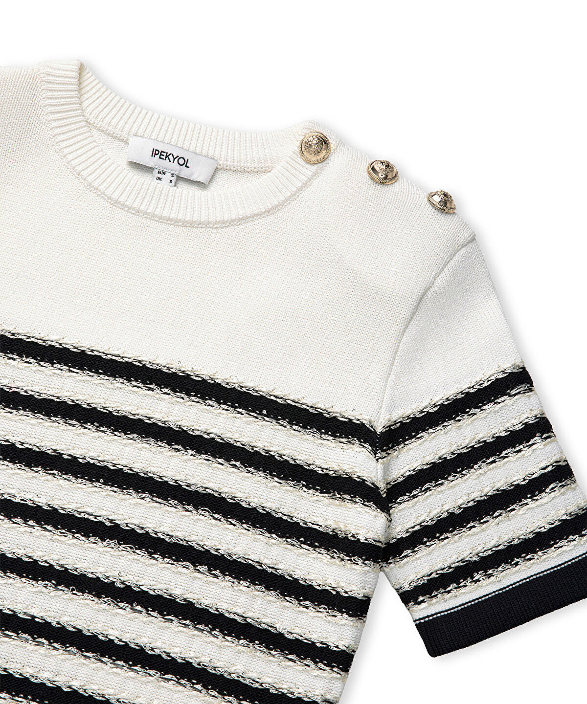 Zoomed Color-Block Striped Knit Top