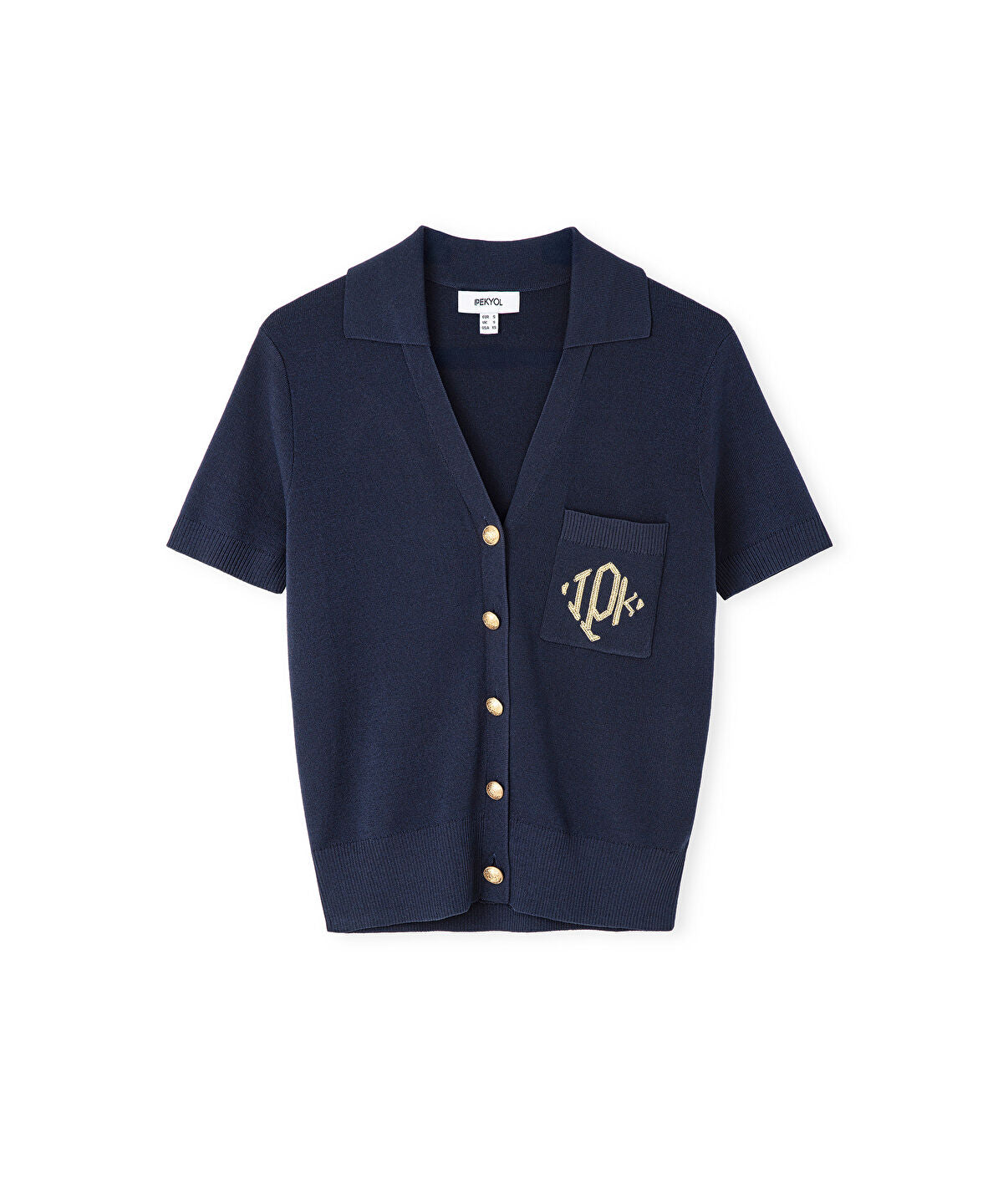 Zoomed Monogram Embroidered Knit Top