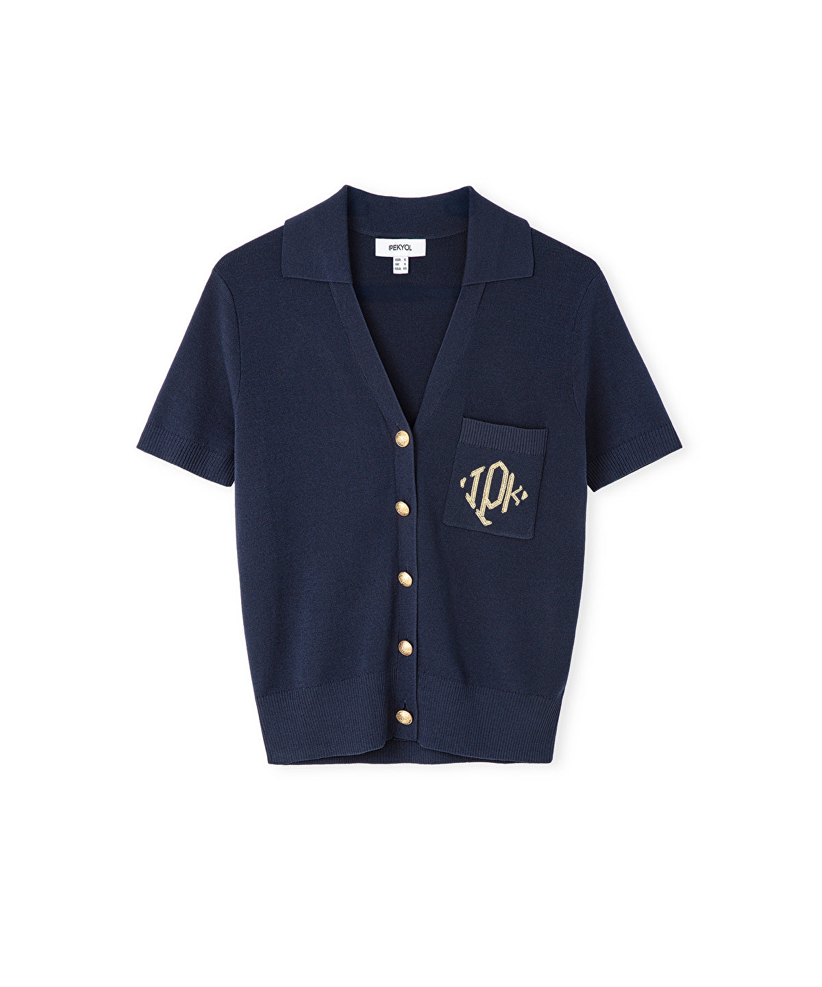 Zoomed Monogram Embroidered Knit Top