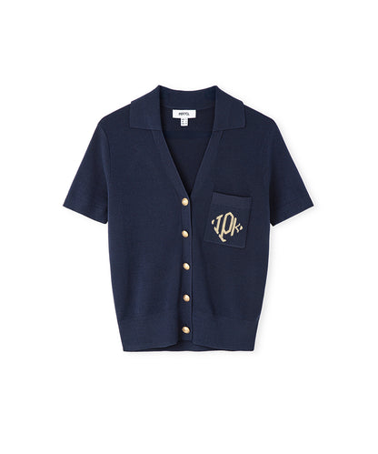 Monogram Embroidered Knit Top