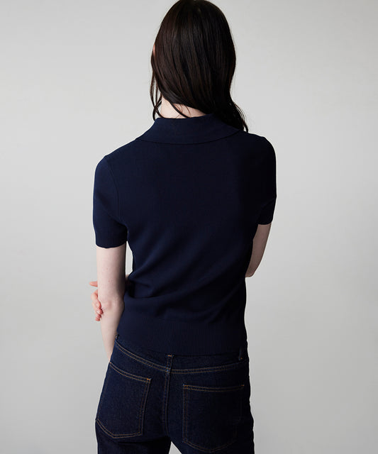 Monogram Embroidered Knit Top