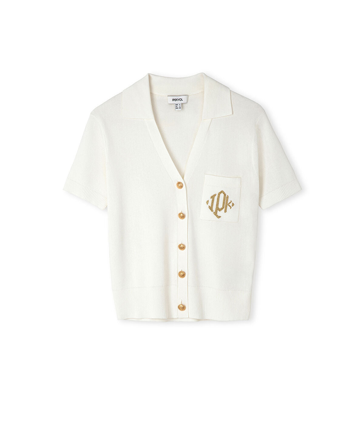Zoomed Monogram Embroidered Knit Top