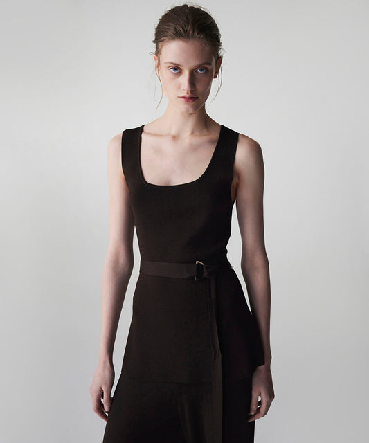 Belted Knit Top