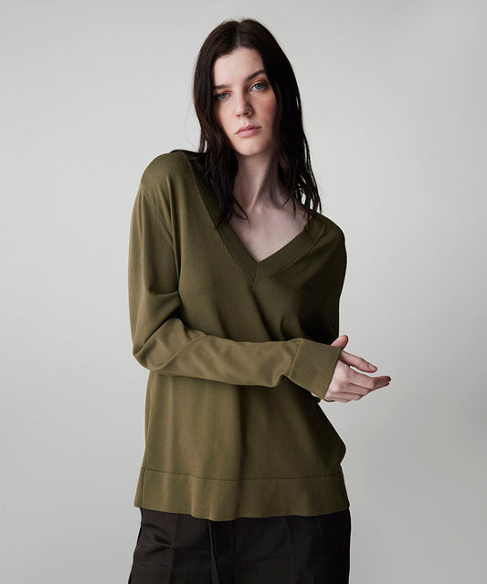 V-Neck Basic Knit Top