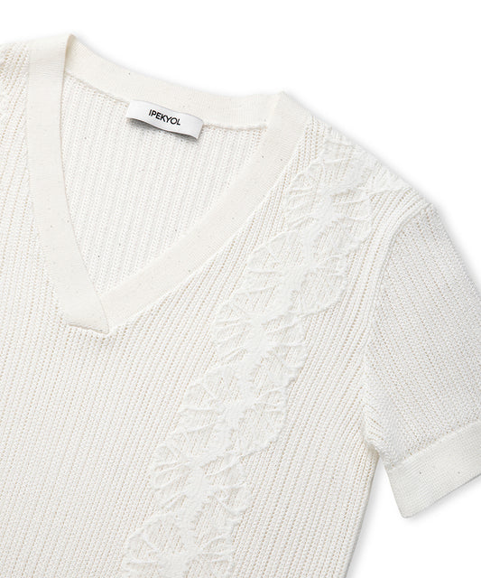 Emboridered Knit Top