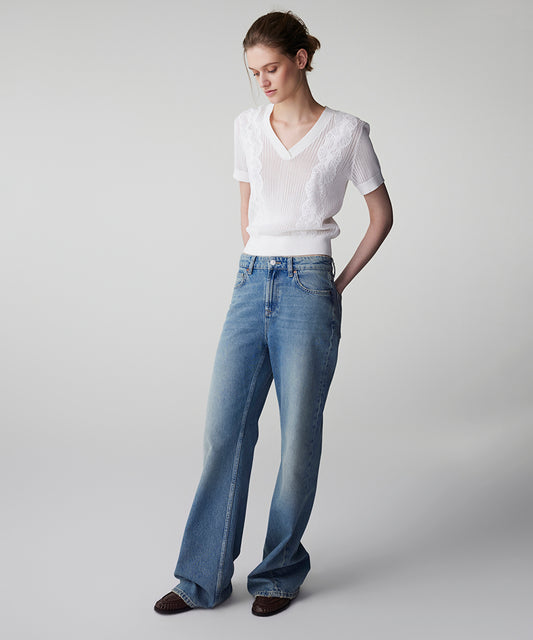 Emboridered Knit Top