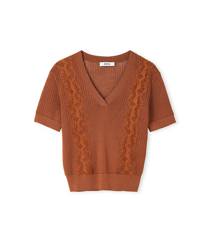 Emboridered Knit Top